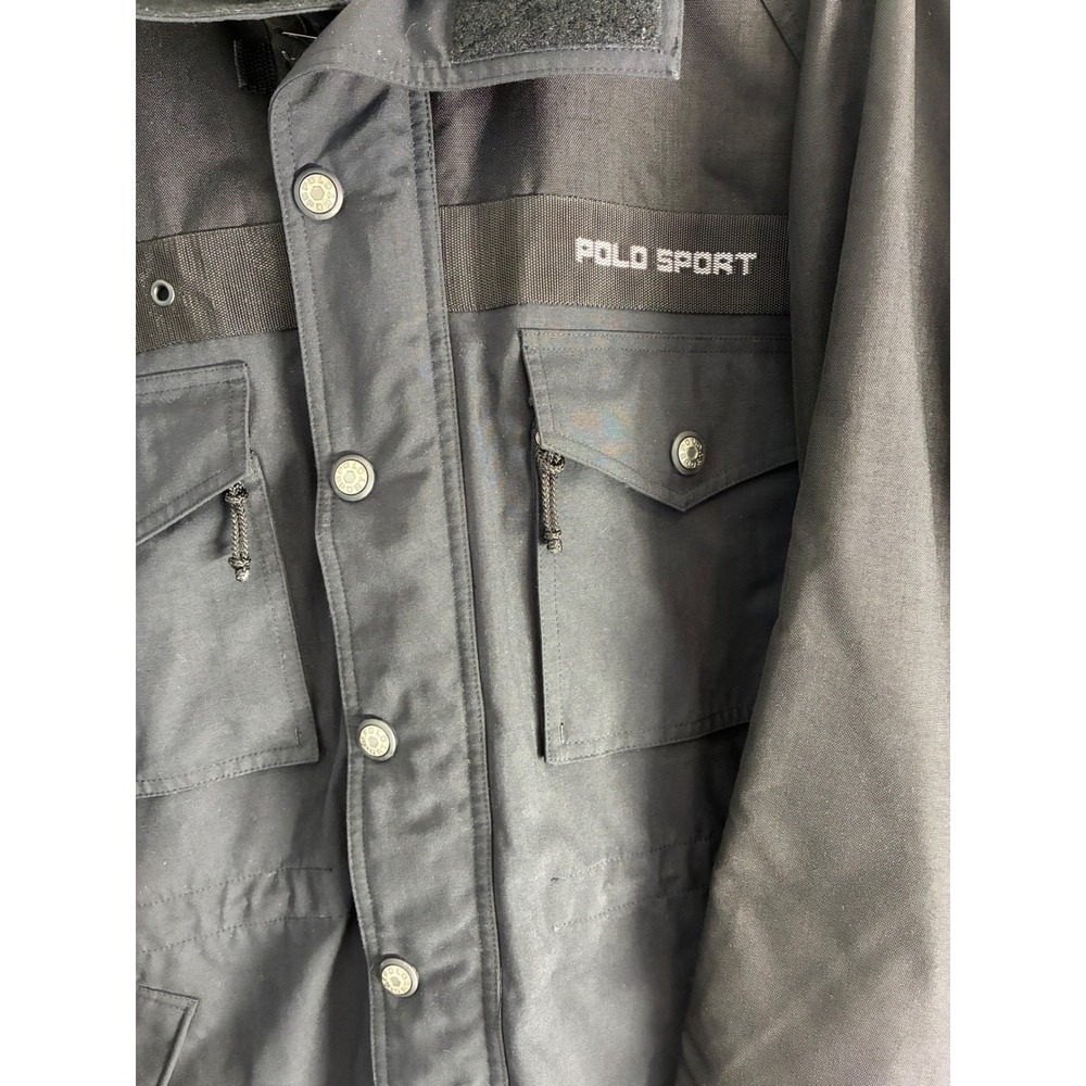 Polo Sport Ralph Lauren Sportsman Jacket Black Vintage Mens Large Coat - Picture 15 of 15